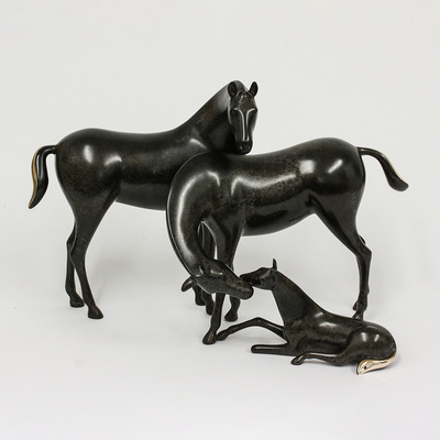 Loet Vanderveen - HORSE FAMILY (387) - BRONZE - 14.5 X 10.5 - Free Shipping Anywhere In The USA!
<br>
<br>These sculptures are bronze limited editions.
<br>
<br><a href="/[sculpture]/[available]-[patina]-[swatches]/">More than 30 patinas are available</a>. Available patinas are indicated as IN STOCK. Loet Vanderveen limited editions are always in strong demand and our stocked inventory sells quickly. Special orders are not being taken at this time.
<br>
<br>Allow a few weeks for your sculptures to arrive as each one is thoroughly prepared and packed in our warehouse. This includes fully customized crating and boxing for each piece. Your patience is appreciated during this process as we strive to ensure that your new artwork safely arrives.