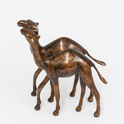 Loet Vanderveen - CAMEL PAIR, NOAH'S (416) - BRONZE - 7 X 6.25 - Free Shipping Anywhere In The USA!
<br>
<br>These sculptures are bronze limited editions.
<br>
<br><a href="/[sculpture]/[available]-[patina]-[swatches]/">More than 30 patinas are available</a>. Available patinas are indicated as IN STOCK. Loet Vanderveen limited editions are always in strong demand and our stocked inventory sells quickly. Special orders are not being taken at this time.
<br>
<br>Allow a few weeks for your sculptures to arrive as each one is thoroughly prepared and packed in our warehouse. This includes fully customized crating and boxing for each piece. Your patience is appreciated during this process as we strive to ensure that your new artwork safely arrives.