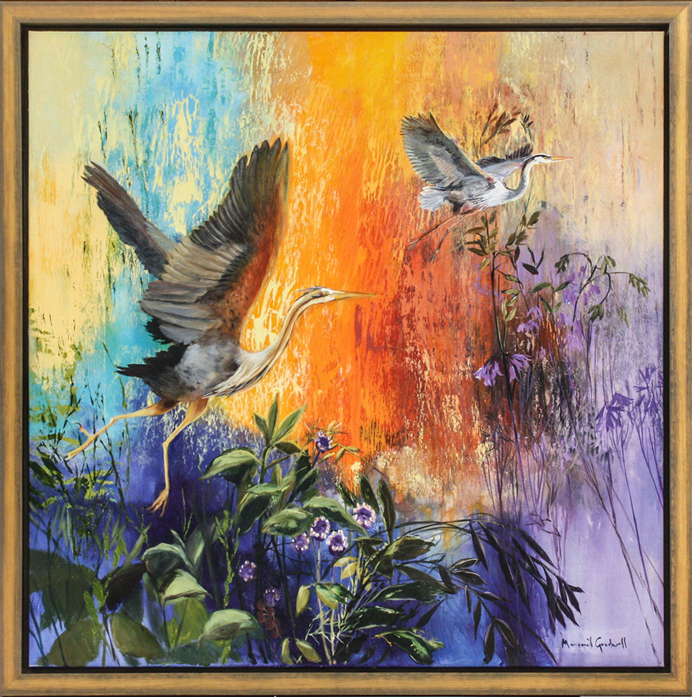 Margaret Gradwell - THE HERON'S RACE - GICLEE - 50 X 50