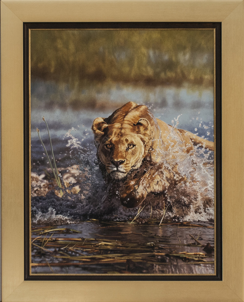 David Langmead - LION RUSH - GICLEE - 31 1/2 X 23 3/4