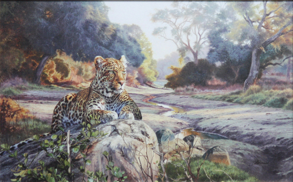 David Langmead - LEOPARD LOUNGE - GICLEE - 15 x 24