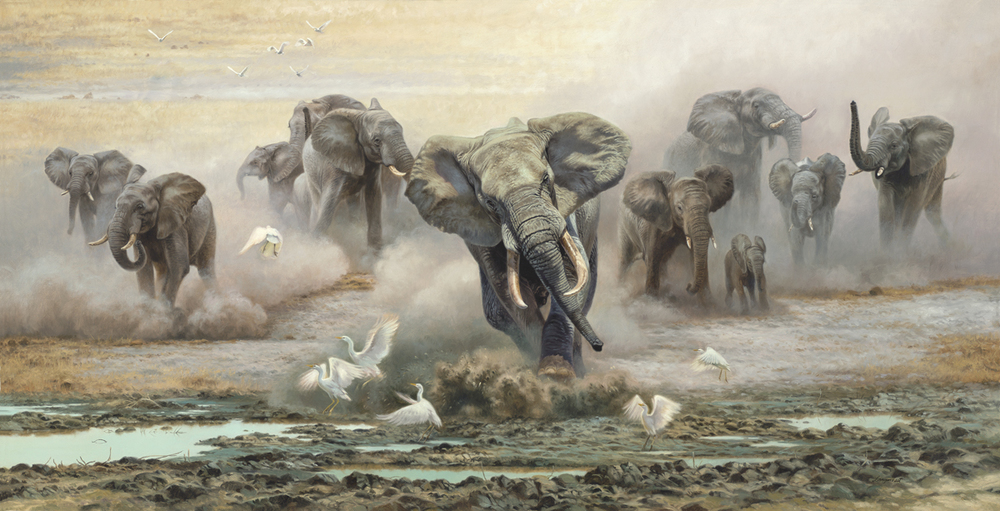 David Langmead - JUMBOS ARE COMING - GICLEE - 29 x 57