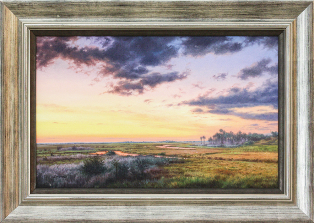 David Langmead - SAWGRASS SUNSET - OIL ON CANVAS - 15 1/4 X 23 1/2