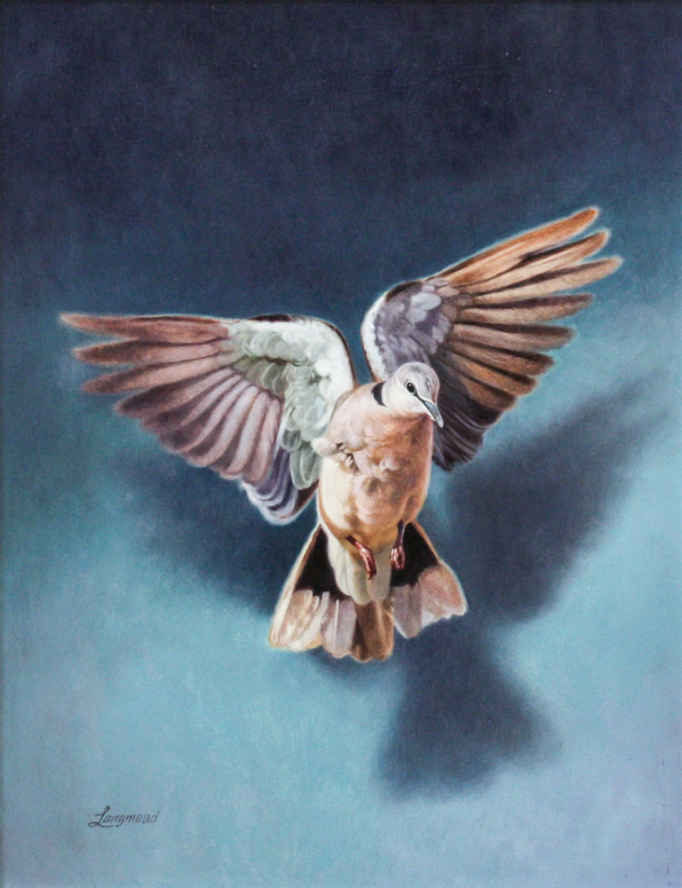 David Langmead - OUT OF THE BLUE - OIL ON PANEL - 17 3/4 X 13 3/4