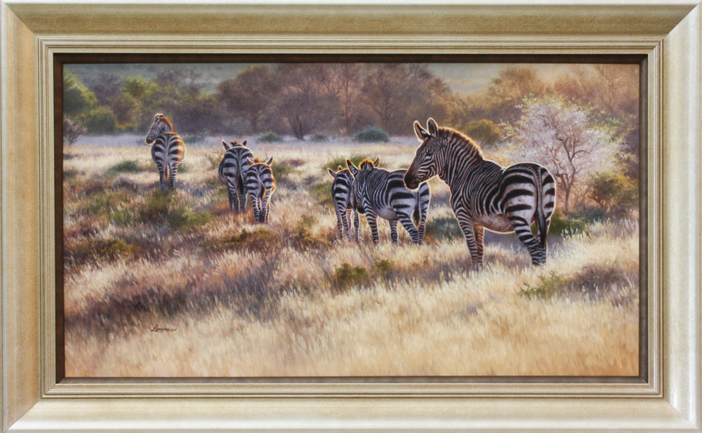 David Langmead - PROCESSION - OIL ON CANVAS - 19 5/8 X 35 3/8