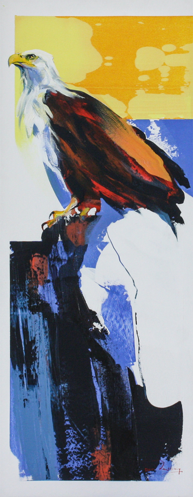 Derric van Rensburg - ON THE LOOKOUT - ACRYLIC ON CANVAS - 54 X 21