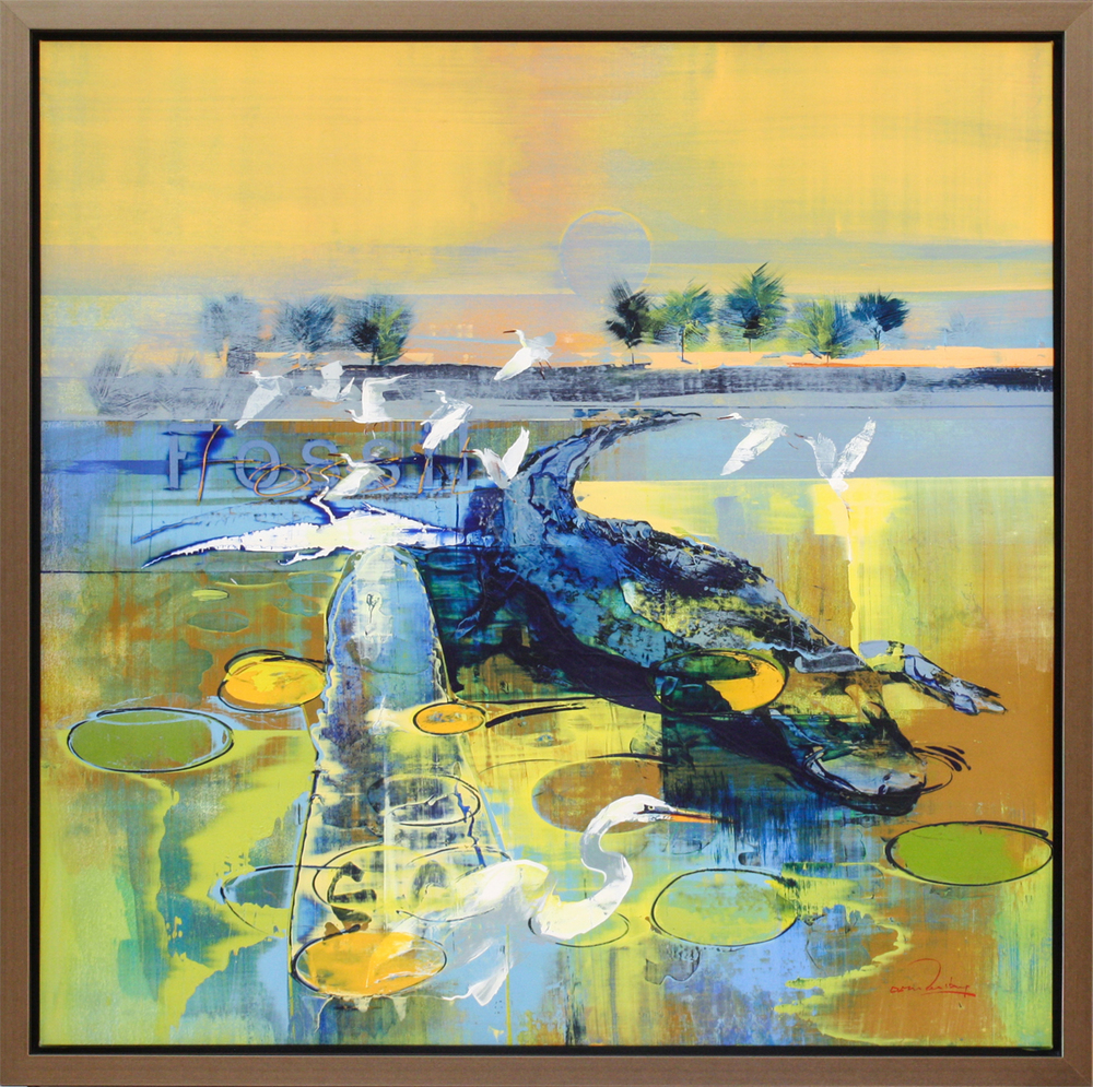 Derric van Rensburg - EVERGLADES DUSK - ACRYLIC ON CANVAS - 49 X 49