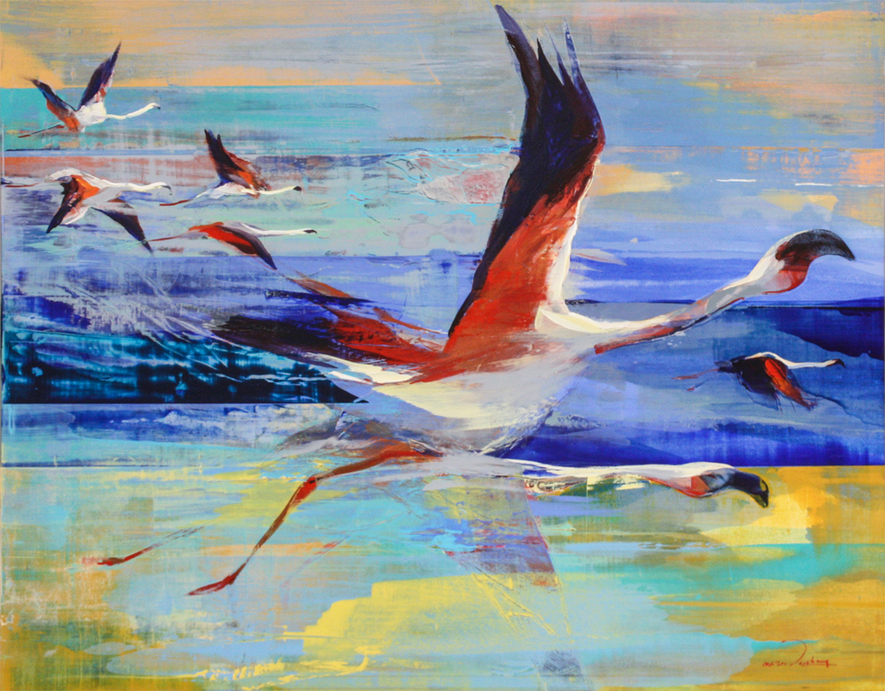 Derric van Rensburg - FANCIFUL FLIGHT - ACRYLIC ON CANVAS - 45 X 57