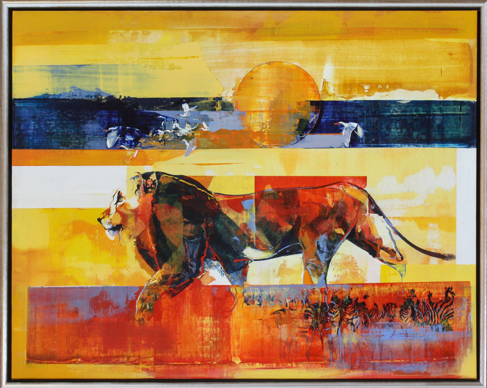 Derric van Rensburg - SUNSET AWAKENING - ACRYLIC ON CANVAS - 47 X 59