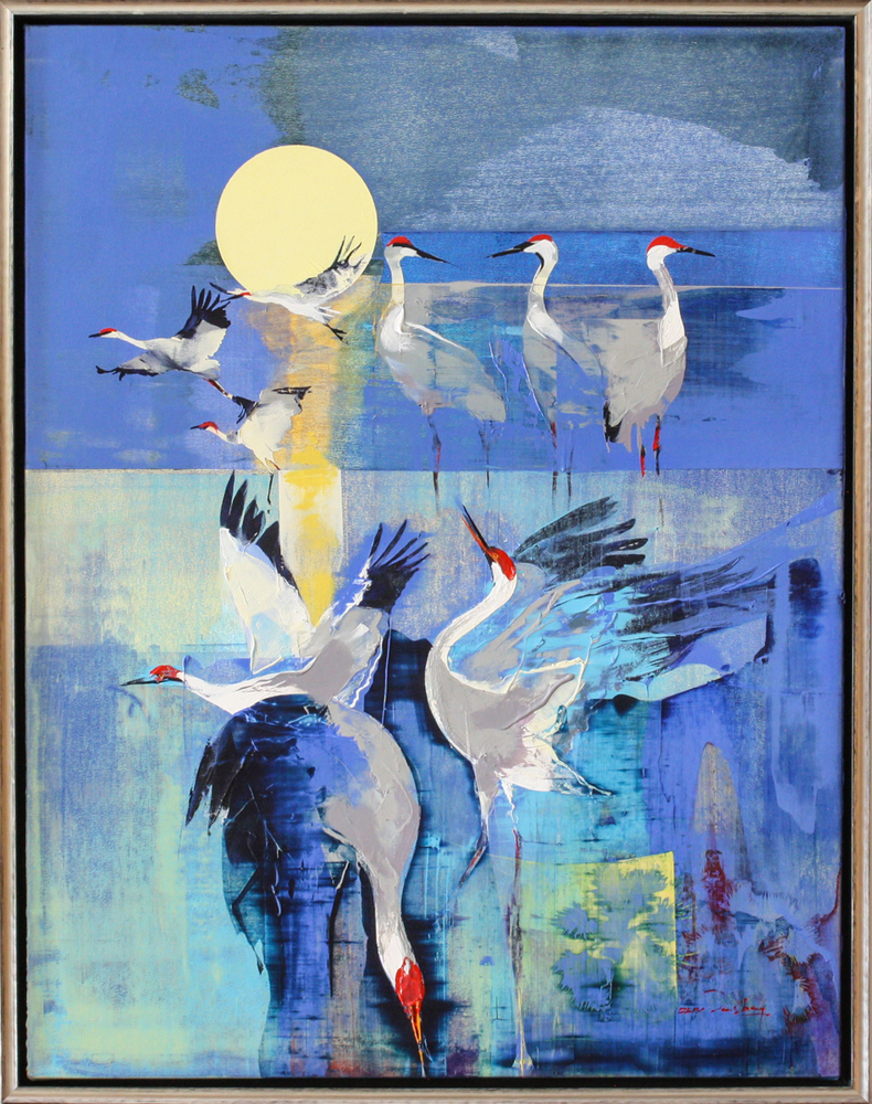 Derric van Rensburg - BLUE MOON RISING - ACRYLIC ON CANVAS - 51 1/2 X 39 3/4