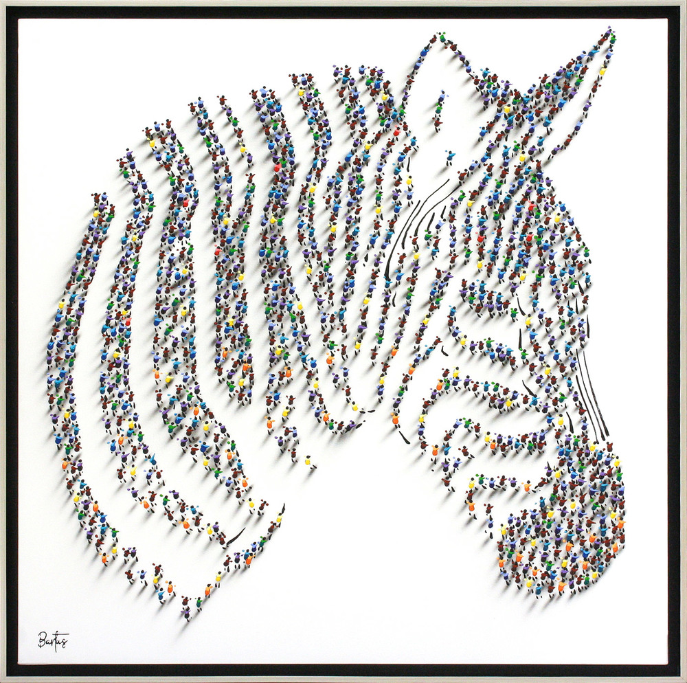 Francisco Bartus - ZEBRA - MIXED MEDIA ON CANVAS - 40 X 40