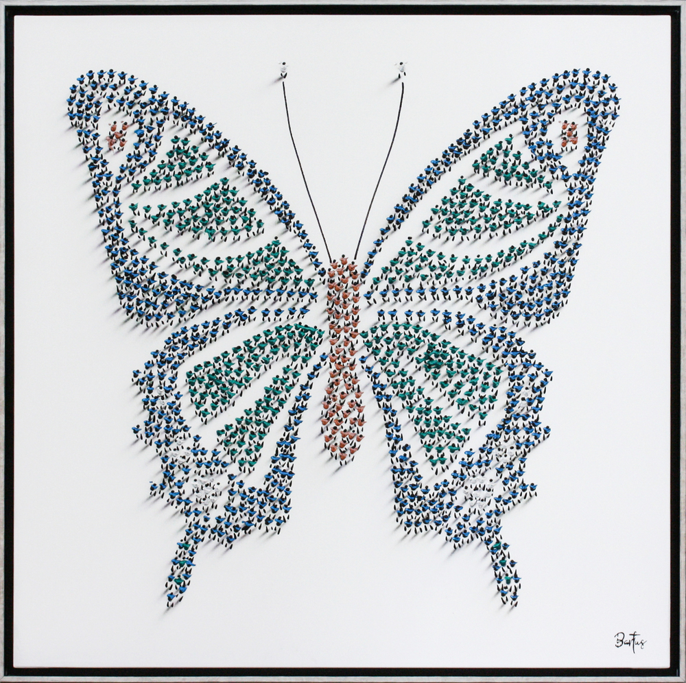 Francisco Bartus - BUTTERFLY - MIXED MEDIA ON CANVAS - 40 X 40