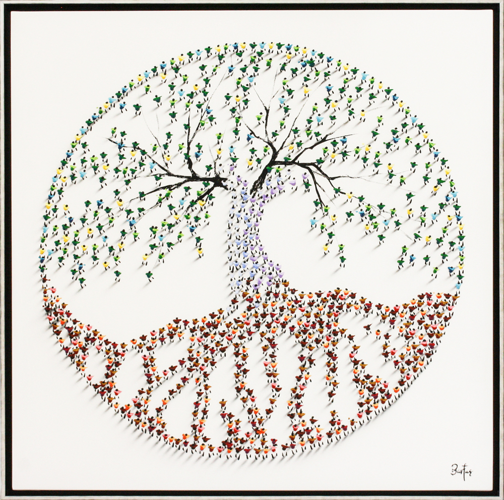 Francisco Bartus - TREE OF LIFE - MIXED MEDIA ON CANVAS - 40 X 40