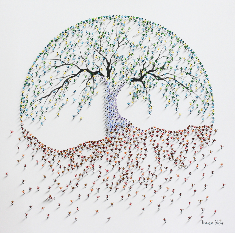 Francisco Bartus - TREE OF LIFE - MIXED MEDIA ON CANVAS - 55 X 55