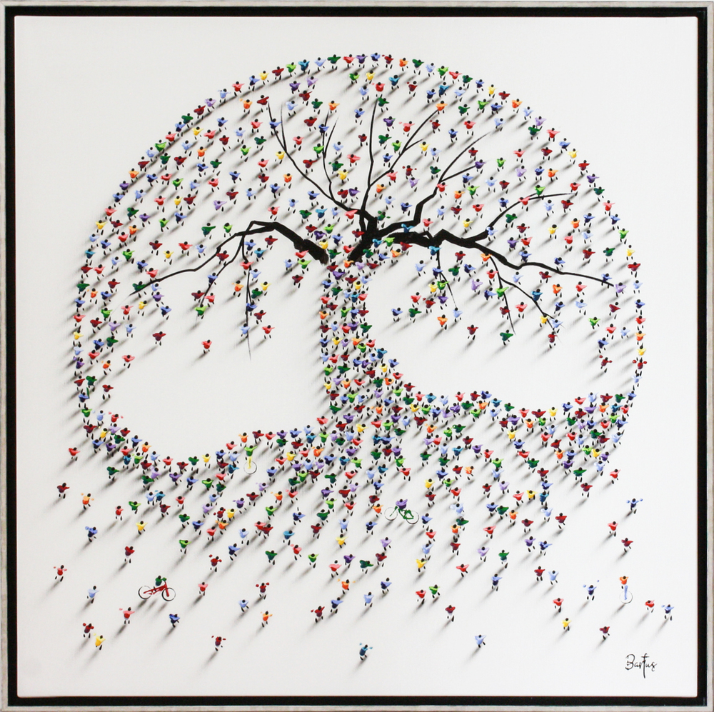 Francisco Bartus - TREE OF LIFE - MIXED MEDIA ON CANVAS - 40 X 40