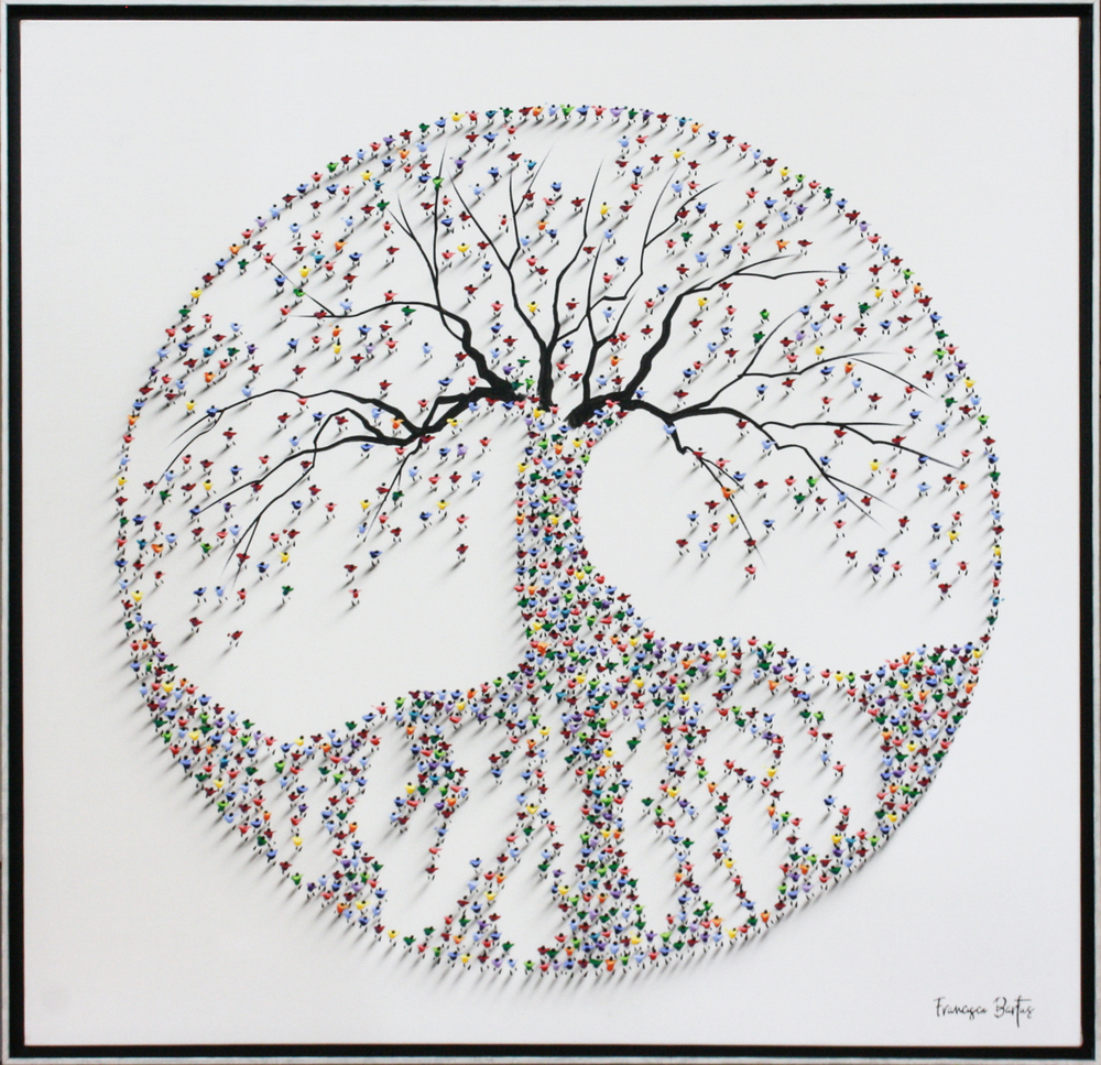 Francisco Bartus - TREE OF LIFE - MIXED MEDIA ON CANVAS - 55 X 55