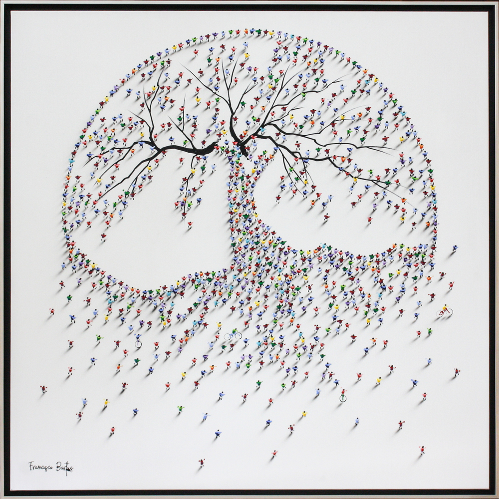 Francisco Bartus - TREE OF LIFE - MIXED MEDIA ON CANVAS - 55 X 55