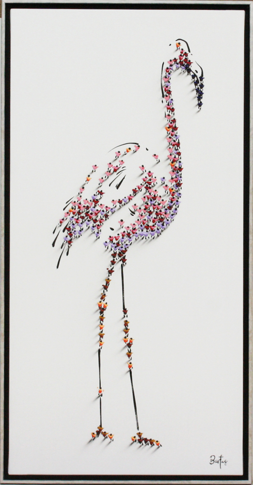 Francisco Bartus - FLAMINGO - MIXED MEDIA ON CANVAS - 47 X 24