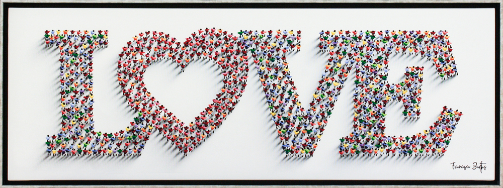 Francisco Bartus - LOVE - MIXED MEDIA ON CANVAS - 19 3/4 X 55