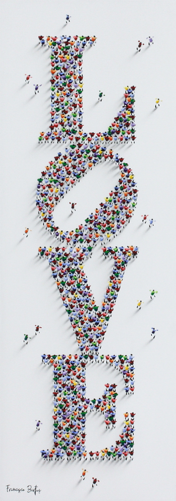 Francisco Bartus - LOVE - MIXED MEDIA ON CANVAS - 55 X 19 3/4