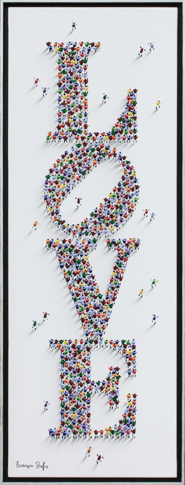 Francisco Bartus - LOVE - MIXED MEDIA ON CANVAS - 55 X 19 3/4