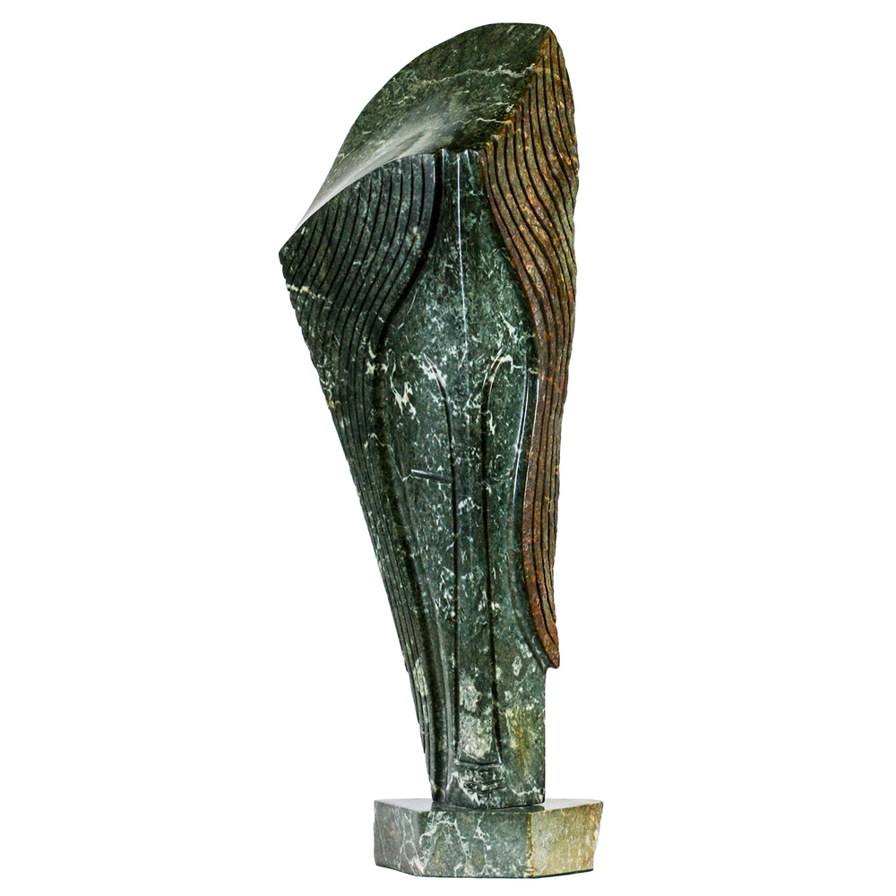 Godfrey Matungamidze - WISE LADY - GREEN SERPENTINE - 34 X 13 X 7