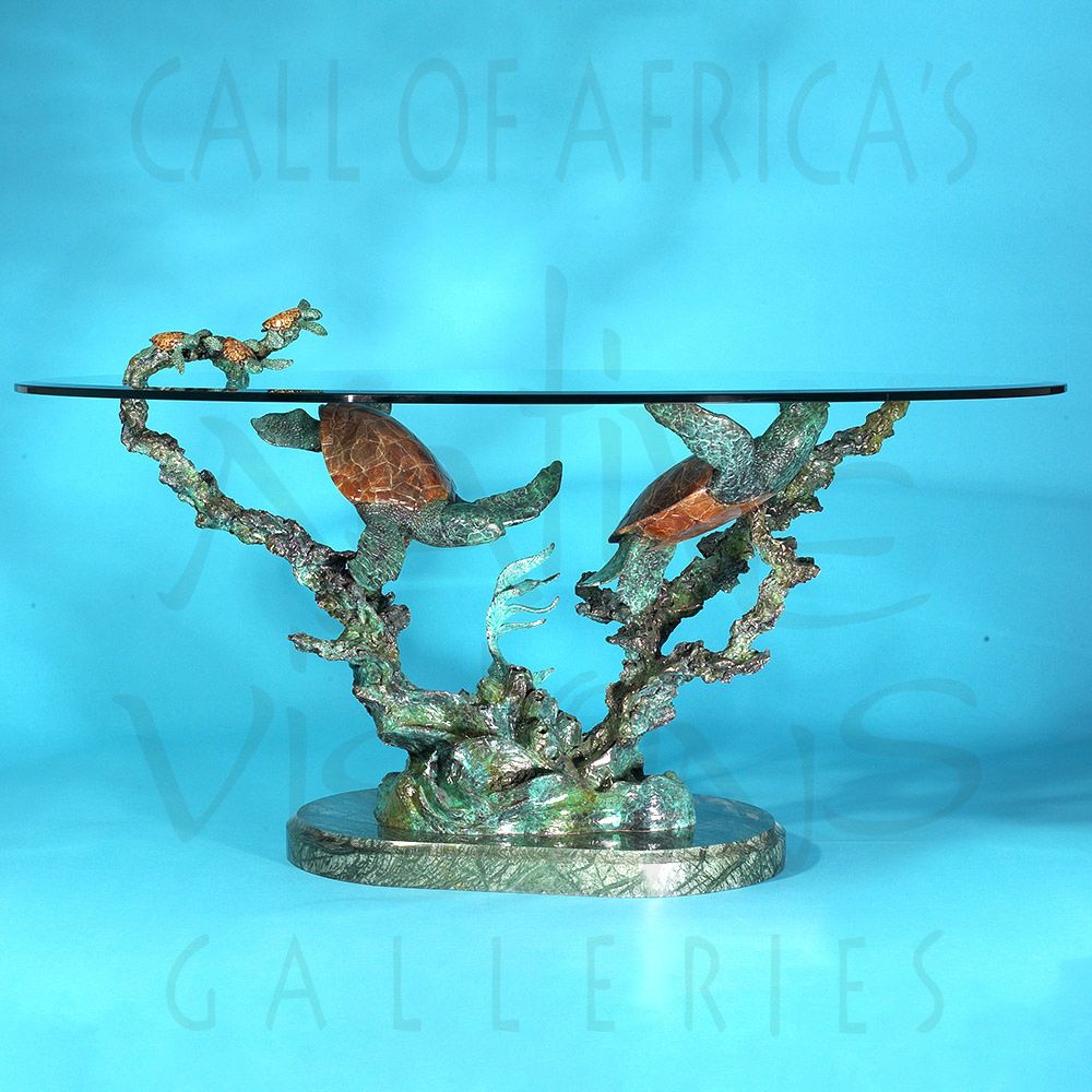 Joseph Quillan - SANCTUARY TABLE (GLASS ADDTL) Joseph Quillan - SANCTUARY TABLE (GLASS ADDTL) - BRONZE - 22.5 x 21 x 38