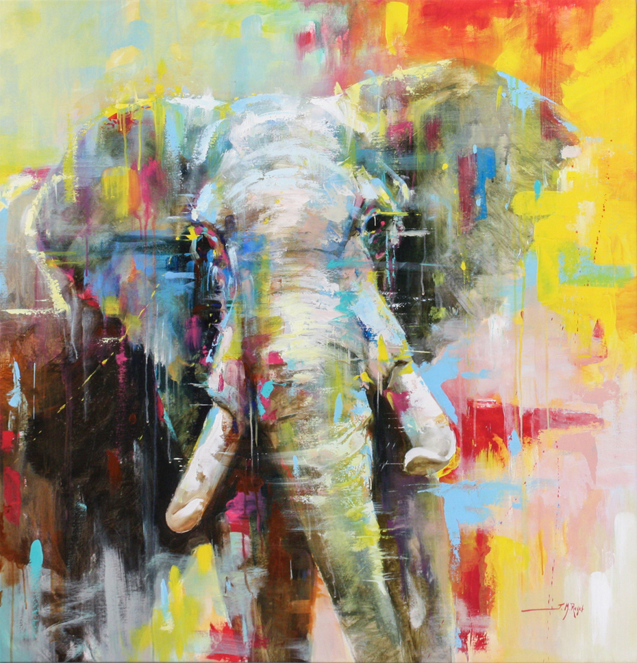 Jose Manuel Reyes - MYSTIC BULL - ACRYLIC ON CANVAS - 49 X 47