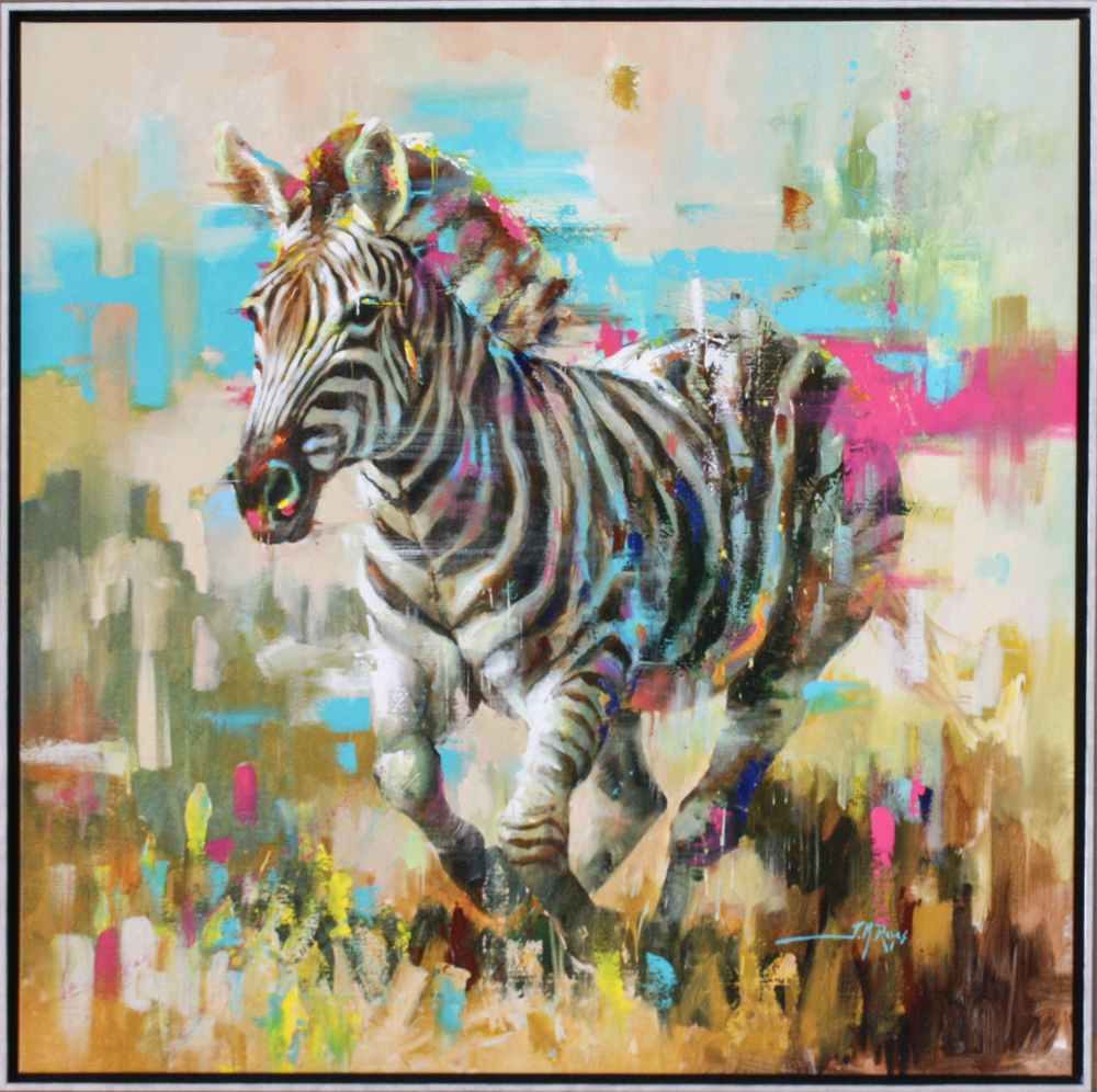 Jose Manuel Reyes - STALLION - FULL FLIGHT - ACRYLIC ON CANVAS - 47 X 47