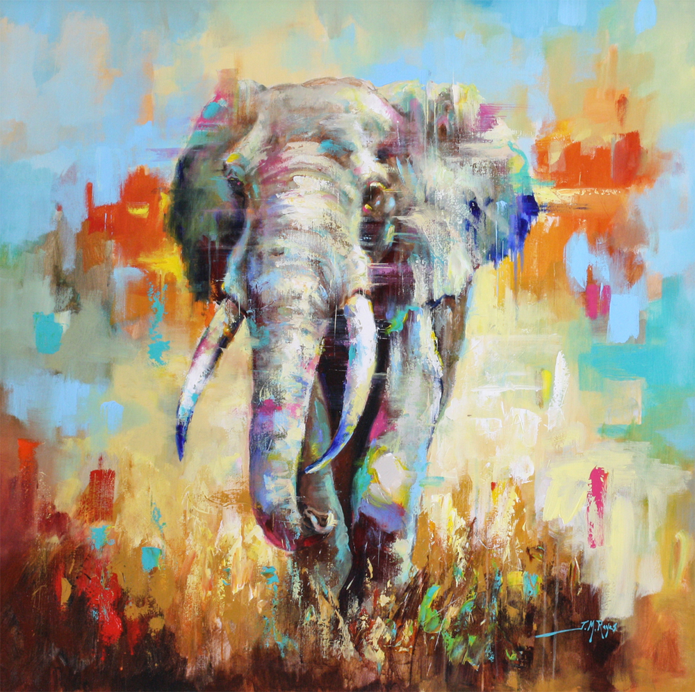 Jose Manuel Reyes - ON THE MOVE - ACRYLIC ON CANVAS - 47 X 47