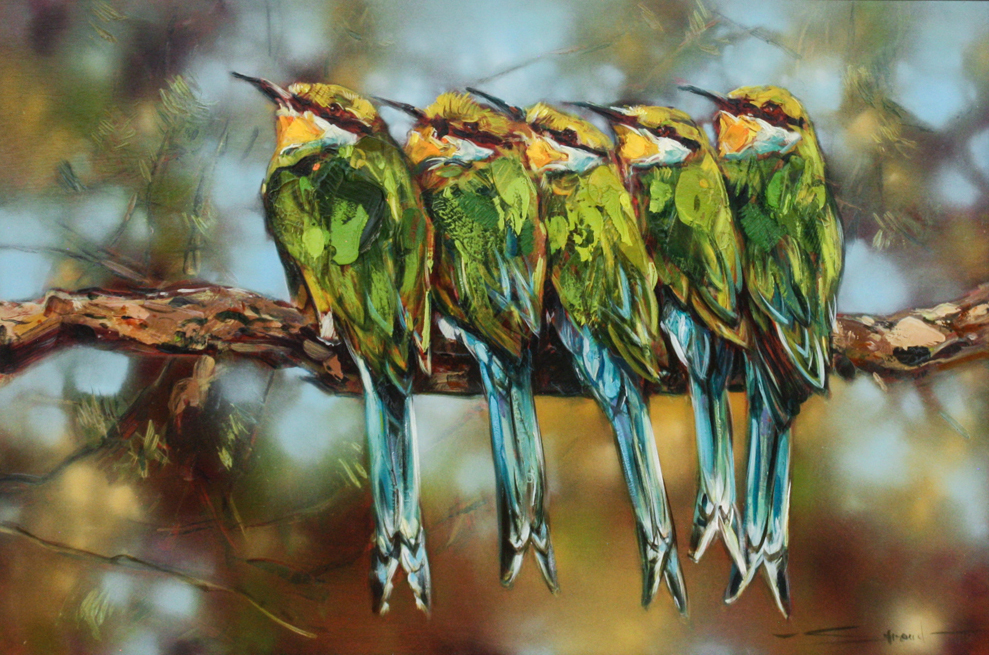 James Stroud - BEE-EATERS QUARTET - OIL - 24 X 36