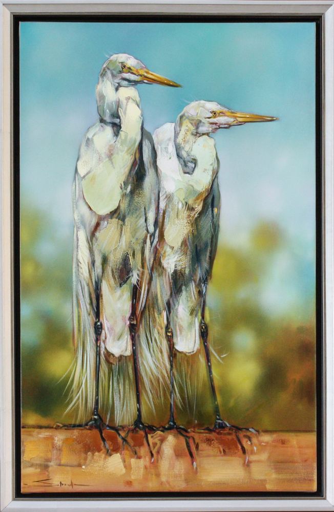 James Stroud - BEST FRIENDS - OIL ON CANVAS - 48 X 30