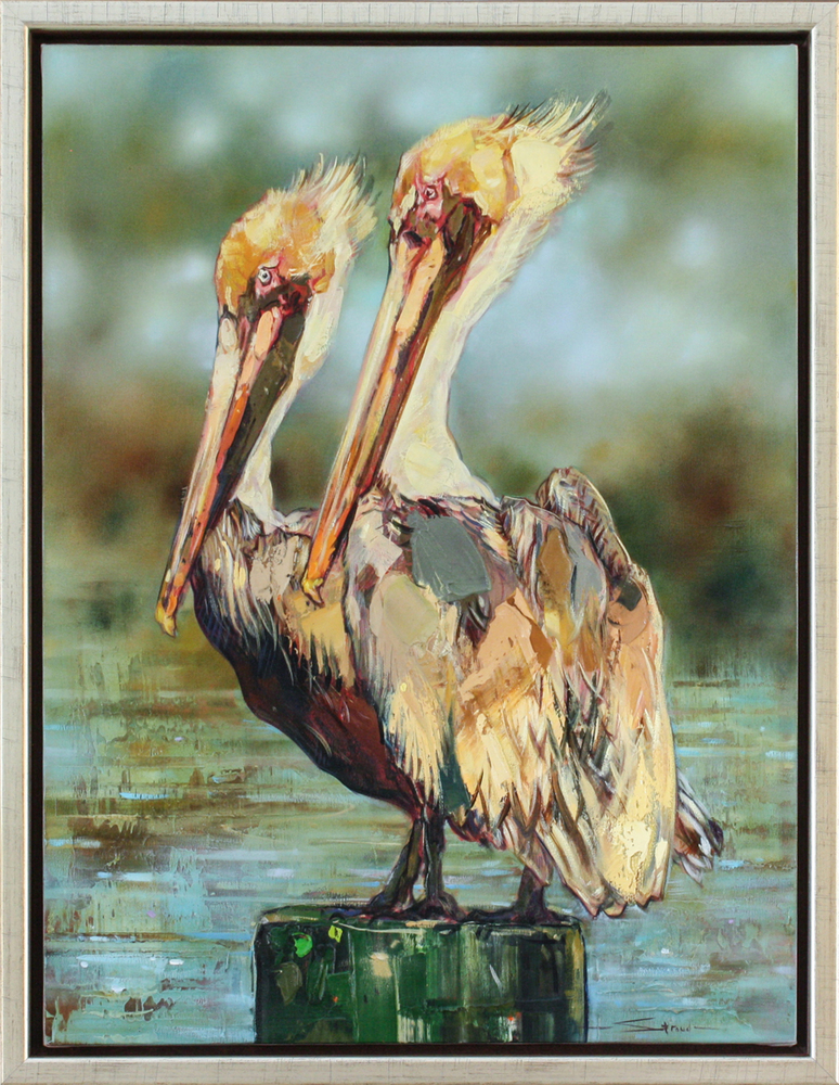 James Stroud - FISHING BUDDIES - OIL ON CANVAS - 48 X 36