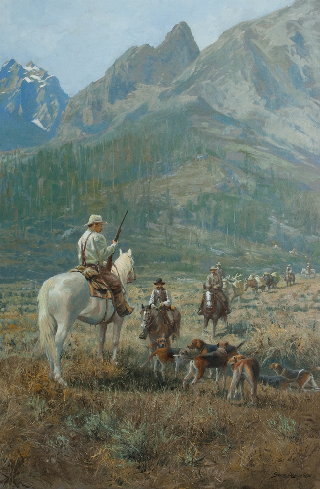 John Seerey-Lester - RESTING THE HOUNDS - GICLEE - 36 X 24