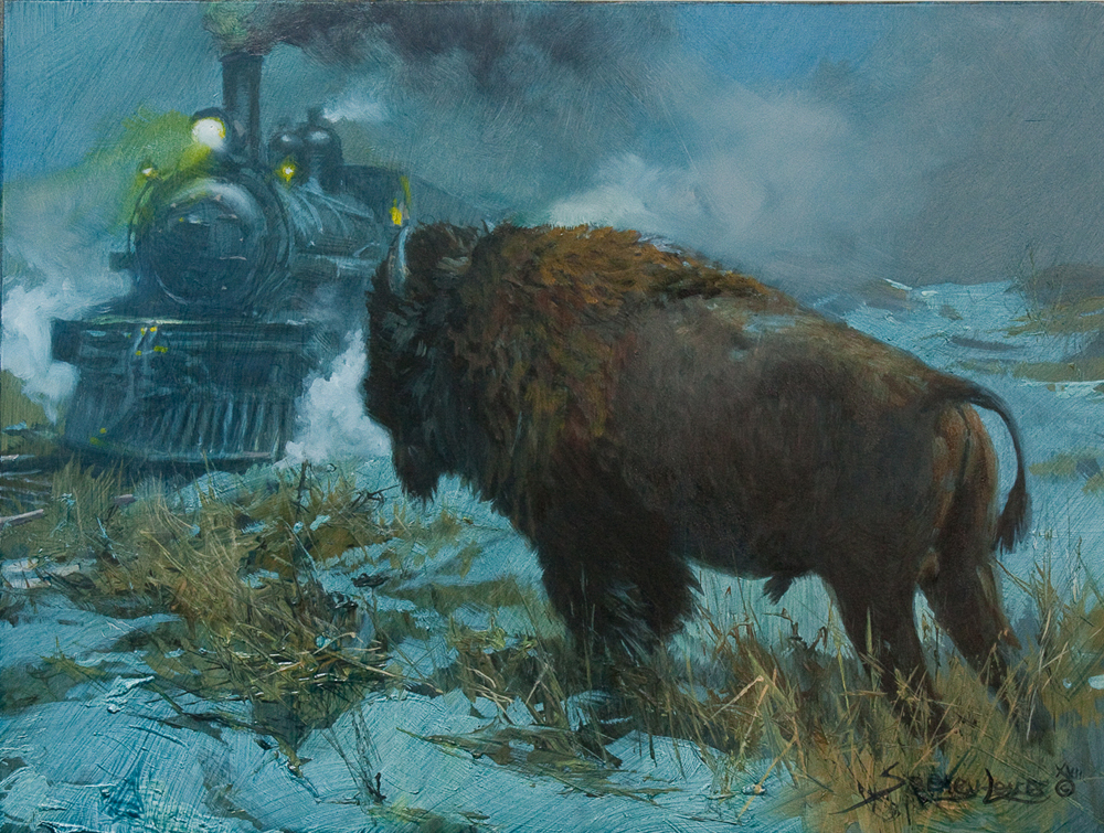 John Seerey-Lester - STEAMING TO YELLOWSTONE John Seerey-Lester - STEAMING TO YELLOWSTONE - GICLEE - 9 X 12