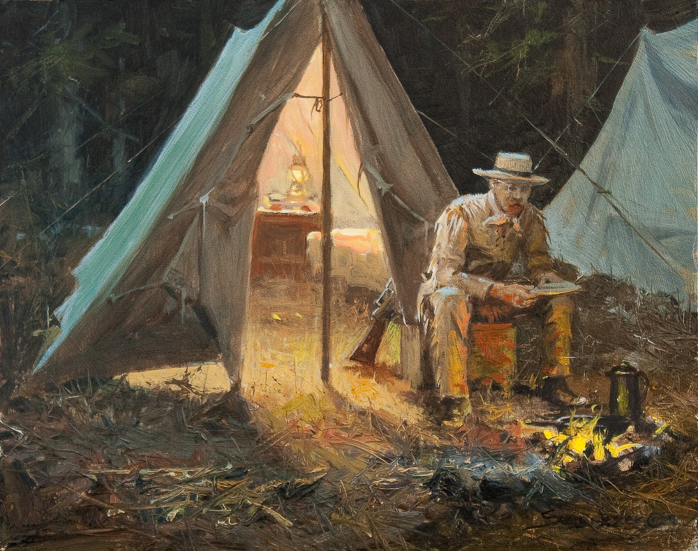 John Seerey-Lester - TR AT THE HUNTER'S CABIN John Seerey-Lester - TR AT THE HUNTER'S CABIN - GICLEE - 12 X 16
