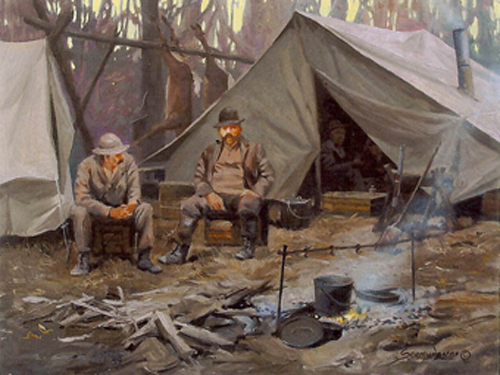 John Seerey-Lester - DEER CAMP - GICLEE - 9 X 12