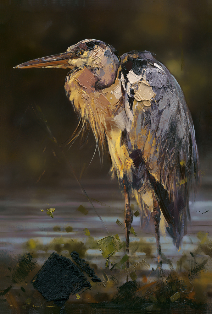 James Stroud - GREAT BLUE HERON - GICLEE - 36 X 24