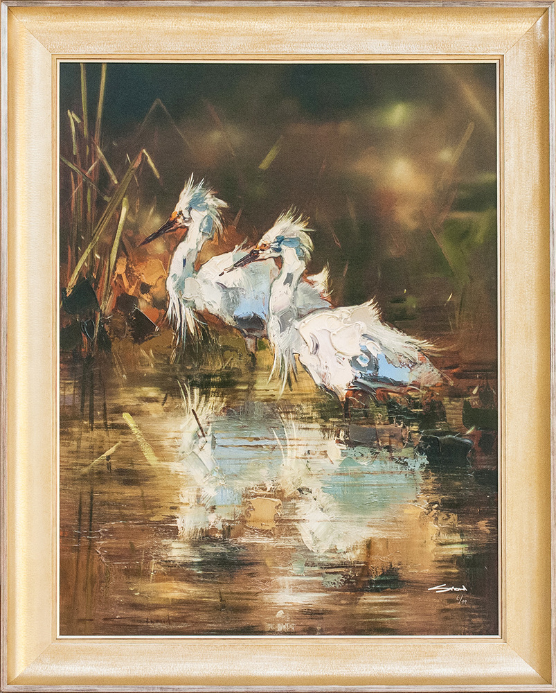 James Stroud - SNOWY EGRET DUET - GICLEE - 42 X 32