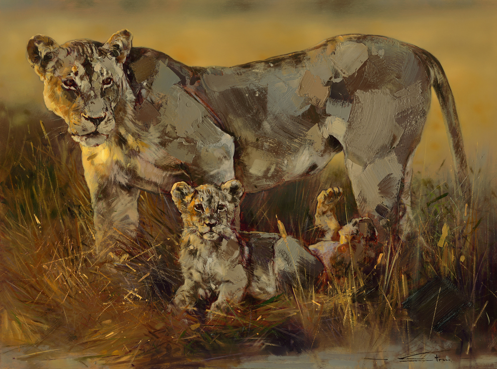 James Stroud - LIONESS & CUB - GICLEE - 36 X 48