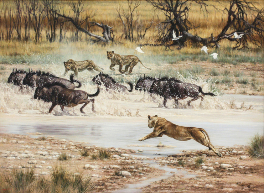 Jaco van Schalkwyk - THE HUNT - OIL - 52 X 70