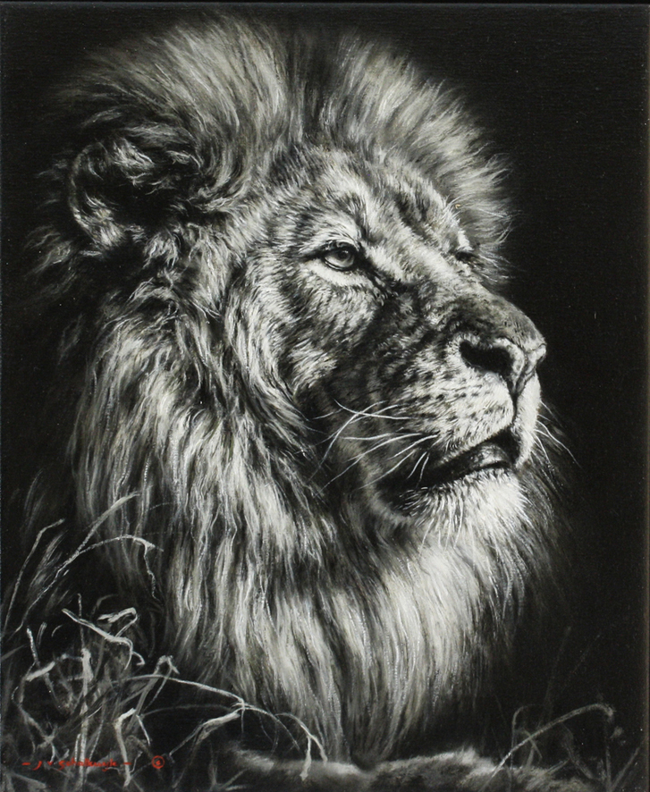 Jaco van Schalkwyk - THE DARK KING - OIL ON BELGIAN LINEN - 21 3/4 X 17 3/4