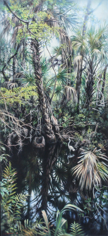 Jaco van Schalkwyk - EVER GREEN - OIL ON BELGIAN LINEN - 61 3/4 X 28