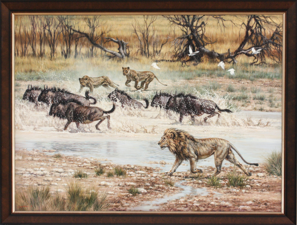 Jaco van Schalkwyk - THE HUNT - OIL ON BELGIAN LINEN - 51 7/8 X 69 3/4