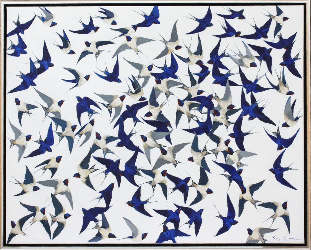 Kirsty May Hall - BARN SWALLOWS ARRIVING - GICLEE - 47 X 58