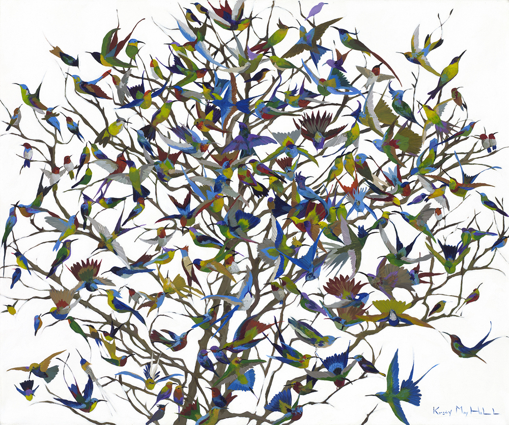 Kirsty May Hall - BRIGHT, HAPPY BIRDS - GICLEE - 39 X 47
