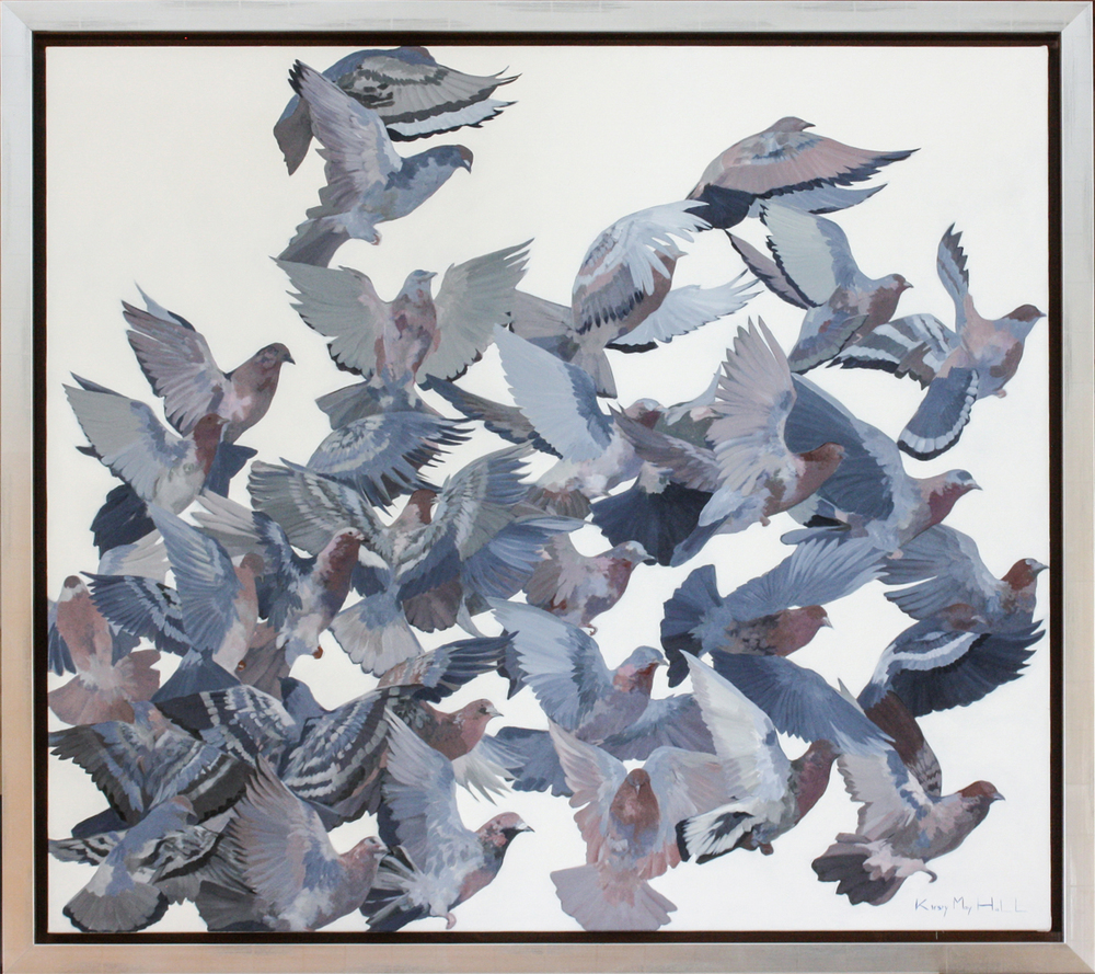 Kirsty May Hall - FLOCK OF DOVES - GICLEE - 59 X 52