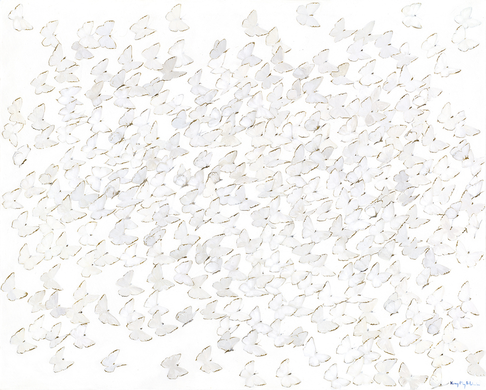 Kirsty May Hall - WHITE BUTTERFLIES - GICLEE - 47 X 58