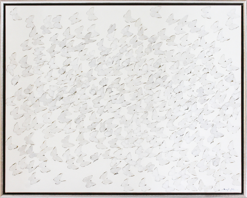 Kirsty May Hall - WHITE BUTTERFLIES - GICLEE - 47 X 58