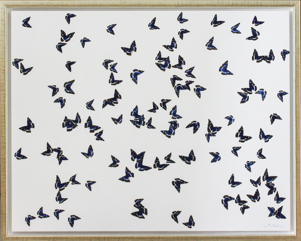 Kirsty May Hall - BLUE BUTTERFLIES - GICLEE - 47 X 59